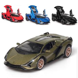 1:32 Lamborghini SIAN Diecast Vehicles Car Model Sound Light Pull Back Car Model Collection Car Toys