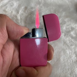 Windproof Butane Lighter Creative Ultra-thin Metal Cute Girl Pink Flame Cigarette LighterFashionable