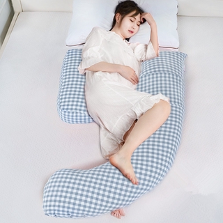 Plaid Maternity Pregnancy Pillow Side Sleepers Body Pillow for Pregnant 135*80*50cm Cotton Cover