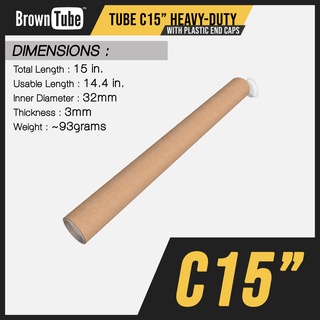 C15 Poster Tube WITH LID - Browntube Mailing Paper TubeC15 (For A3+ sized documet / poster)
