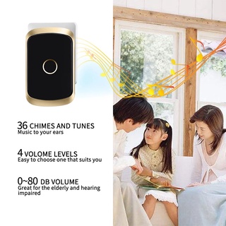 CACAZI A20 Home Intelligent Wireless Door bell 36 Songs Remote Control Waterproof Doorbell US Plug (3)