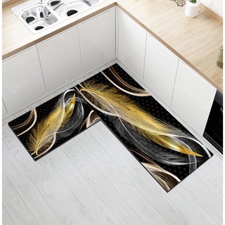 2 Pcs Plank Retro Kitchen Long Mat Carpet Absorbent Non-slip Kitchen Rug Entrance Door Mats Bathroom (1)