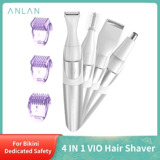 ANLAN 4 in 1 VIO Bikini Shaver Dedicated Precision Multifunctional Electric Hair Trimmer Safety