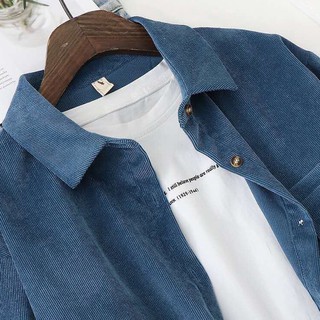 Autumn and winter new corduroy shirt women's blouse loose shirt Korean style simple temperament age reduction all-match long-sleeved outer wear (9)