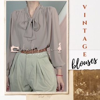 (V008-V173) Vintage neutral blouses