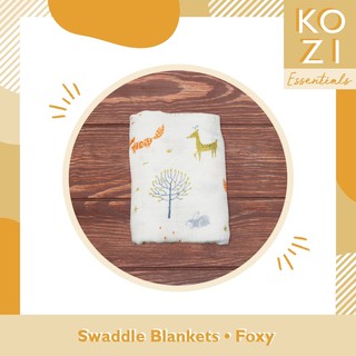 70% Bamboo + 30% Cotton Muslin Swaddle Blanket - Foxy