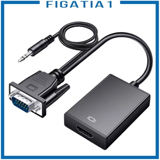 [FIGATIA1] VGA to HDMI Converter Adapter VGA to HDMI for Computer Mobile Phones Black zjfc