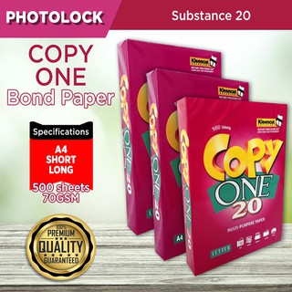 70gsm Copy One Bond Paper Short | A4 | Long Size (500sheets)