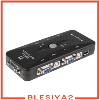 [BLESIYA2] 4 Port Hub USB 2.0 KVM VGA/SVGA Switch Box For PC Keyboard Mouse Monitor