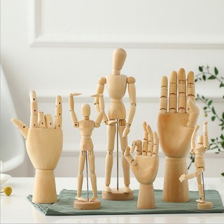 Wooden Art Model Ornaments Wooden Doll Joint Hands Home Decorations