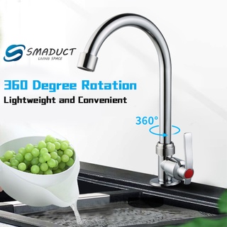 Smaduct Kitchen Faucet Sink Faucets Zinc Alloy 360°Rotate Tap Single Cold