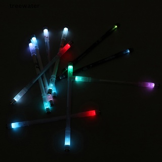 TREEWATER Creative Flash Spinning Pen Rotating Gaming Gel Pens with Light for Student Toy .