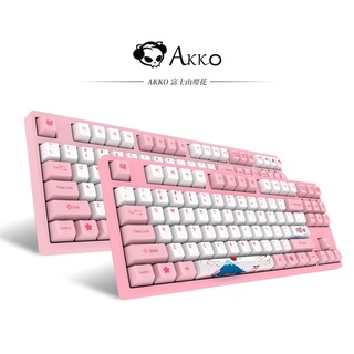 Original AKKO 3087/3098/3108 Tokyo Sakura Wired Mechanical Gaming Keyboard 87/98/108 Keys PBT Comput
