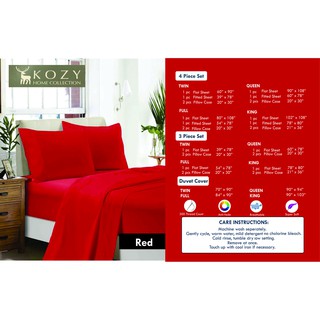 Kozy Home Canadian Cotton 4 In1 Bedsheet Set in Red