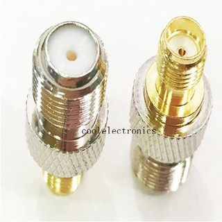 2pcs F Female Jack to SMA Female Jack Straight Coaxial Coax RF Adapter Connector