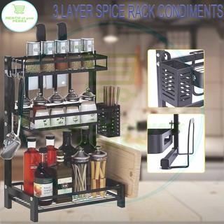 3 Layer Spice Rack Condiments Organizer