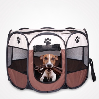 【Ready Stock】☄Pet Dog Playpen Tent Crate Room Foldable Puppy Exercise Cat Cage Waterproof Outdoor Tw