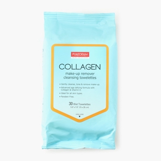 Purederm Collagen Make-up Remover Cleansing Wipes (30 pulls)