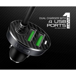 ♩MJ LDNIO C502 4 Ports USB 5.1A smart auto-ID Chip Car Charger⊿