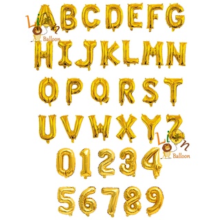 GOLD Letter Balloon 16’inch (A-Z) Number Balloon (0-9) Party Decoration @