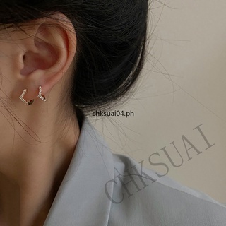 14K Gold Plated Mini Zircon Hoop Earrings Cubic Zirconia Cartilage Earring Small Huggie Piercing Earings (2)