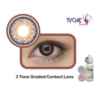 3Tone Graded Contact Lens with Free Lens case and Solution Hazel Love