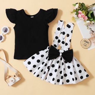 Baby Girl Dress Minnie Mouse Dress for Baby Girl Clothes 2Pcs Set Toddler Baby Shirt Top and Polka Dot Suspender Skirt Pink White (7)