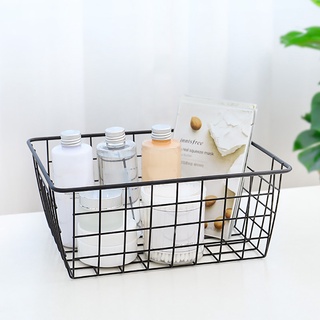Iron Storage Basket Art Wrought Storage Basket Desktop Bathroom Organizer Holder Home Sundries