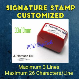 Signature Stamp, Free Layout, Flash Stamp, 33x13mm Case, No COD
