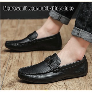 Men's leather Soft sole casual driving shoes