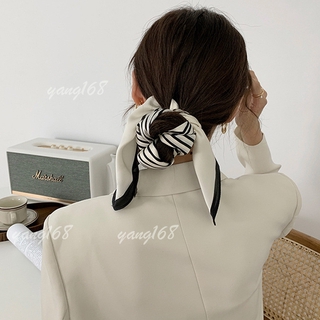 French Retro Satin Silk Hairband Scarf Korean Fashion Women Ribbon Hair Band Rope Hair Accessories