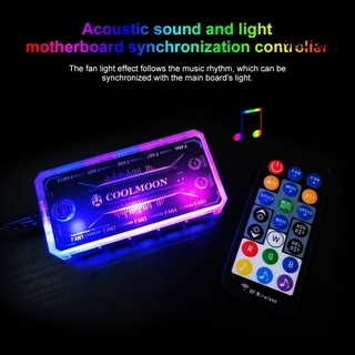 richstore Remote Control RGB LED Light Computer Case Smart Cooling Fan Music Controller