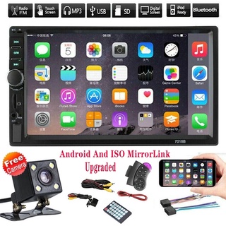 7018B 3rd 7" Double 2Din Car Stereo MP5 Player FM Radio USB/TF/Android & IOS Phone Mirrorlink