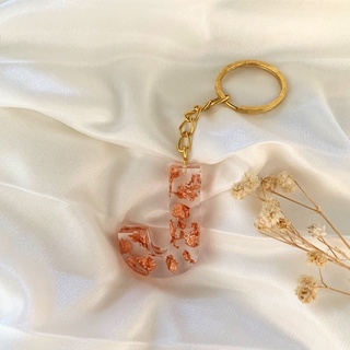 Resin Keychain- Touch of Rose Gold