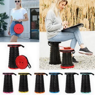 ☼◎Retractable Portable Folding Stool Chiar Outdoor Camping Convenient Fishing Plastic Chairs Foldabl