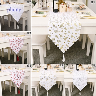 Plumy tranquillt New Creative Home Christmas Decorations Table Runner Table Dress Up Bronzing Tablecloth