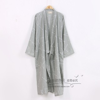 Ready Stock thin Japanese couple kimono nightgown cotton gauze men's pajamas bathrobe (4)