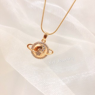 【YH】18k rose gold plated planet pendant necklace