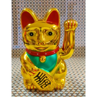 Gold Cat / Gold lucky cat pusa lucky charm for weath attraction / Waving Cat/ Money Cat/ Maneki Neko