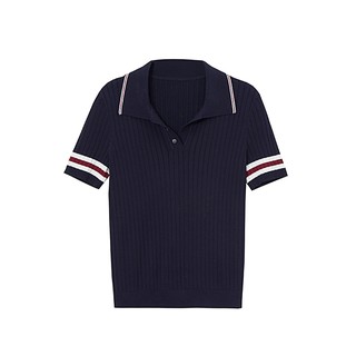 Polo Shirts Embroidery V-neck Lapel Knitt Tops (7)