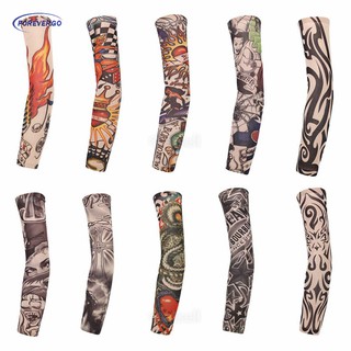 RE 3D Tattoo Printed UV Protection Bicycle Sleeves Outdoor Cycling Sleeves Armwarmer Arm Protection Ridding Sleeves