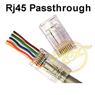 CAT6 Rj45 Passthrough Cat5e Cable Cat 5e Connector Ethernet Cable Lan Rj45 Pass through (100pcs)
