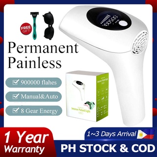 【PH STOCK & COD】900000 Flashes Laser Epilator 8 Levels Permanent IPL Laser Hair Removal Painless