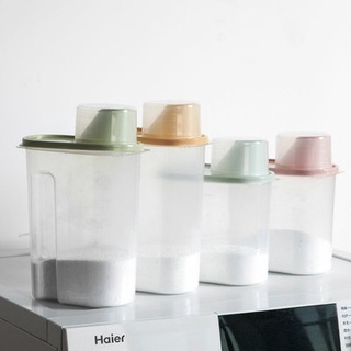 Household washing powder storage box bucket large plastic special box with measuring cup lid contain