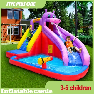 Inflatable Castle Rental Outdoor Children's Large Trampoline Park Inflatable Slide With Water Gun (1)