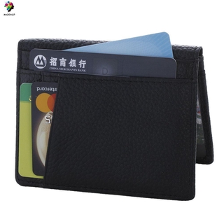 ID Case Bifold Genuine Leather Credit Card Holder