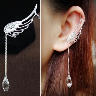 Women Rhinestone Angel Wings Earring Tassel Chain Earing