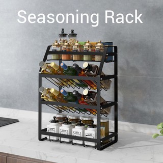 4 Layer Kitchen Seasoning Rack Sauce Jars Condiments Shelf Countertop