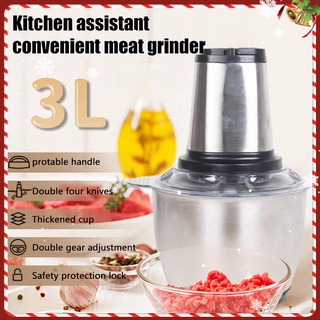 Kitchen electric meat grinder food chopper 3L stainless steel food processor fruit and vegetable pepper garlic cutter