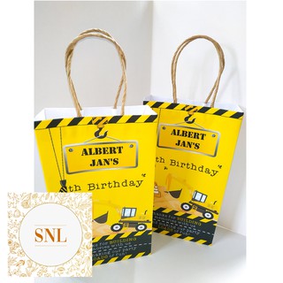 COD Little Engineer Construction theme Lootbags Personalized Birthday Paper bags